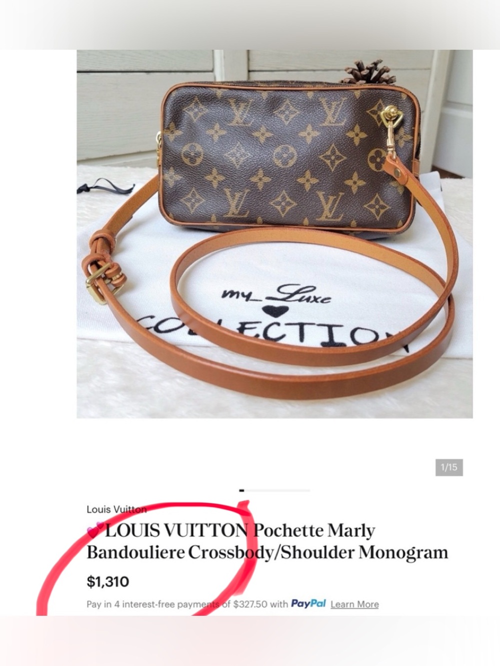 ✅LV free wallet POCHETTE BANDOLIER CROSSBODY LOUIS VUITTON AUTHENTIC - Picture 4 of 14